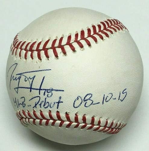 חוסה פרזה חתם על בייסבול ליגת המייג'ור MLB הופעת הבכורה MLB 08-10-15 JSA W973752-כדורי בייסבול עם חתימה
