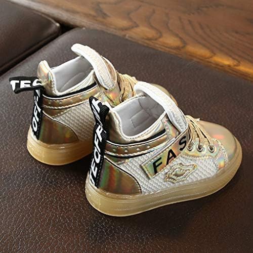 EIPOGP ילדים הובילו נעלי ספורט מדליקות נעלי ספורט גבוהות בנות בנים בנים רשת רכה רשת רצועת הנעלה מזדמנת