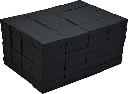 קופסת תכשיטים ממולאת כותנה שחורה מט 32 3.125 אינץ 'על 2.125 אינץ'…