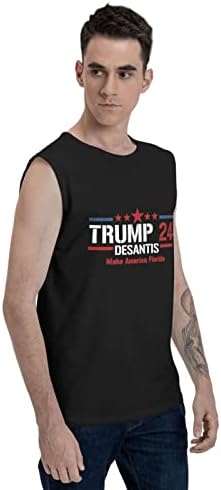 Kadeux Trump desantis 2024 הפוך את האמריקאי פלורידה חולצות ללא שרוולים איש טיז חוף ללא שרוולים t שחור