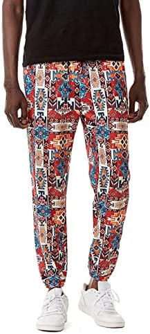 מכנסי דפוס אצטקים מערביים מכנסיים לגברים אופנה מכנסיים סגנון אתני מזדמנים מכנסיים ארוכים מכנסי טרנינג