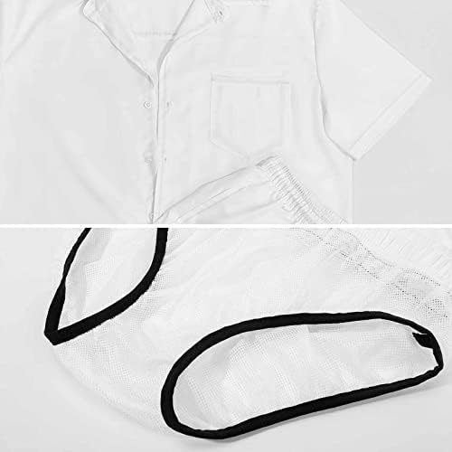 ויקינג מצפן נורדי בן 2 חלקים תלבושות חוף כפתור הוואי למטה חולצה עם שרוול קצר וחליפות מכנסיים קצרים