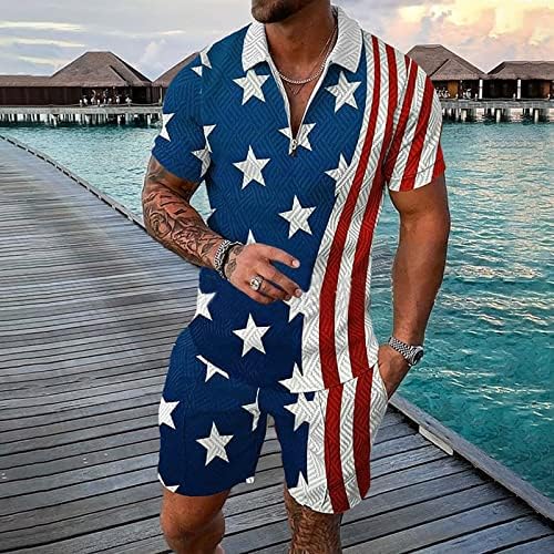 BMISEGM חולצות גברים קיץ גברים יום עצמאות יום עצמאות אביב ואופנת קיץ פנאי חוף הים החוף התלבושת 3D