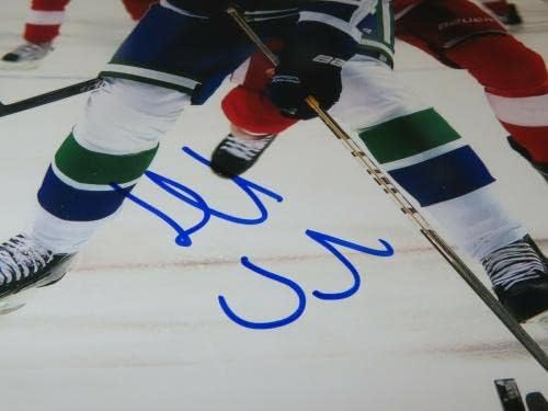 הנריק סדין החתימה את ונקובר קאנוקס 8x10 צילום חתימה PSA/DNA COA 1C - תמונות NHL עם חתימה עם חתימה