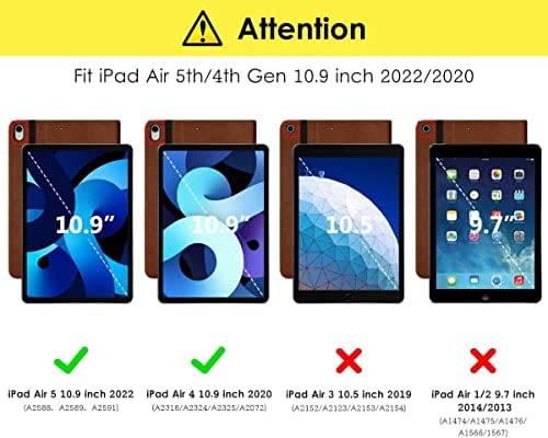 תואם לאייפד אייר דור 5 הדור 2022/iPad Air דור רביעי 2020, מעמד מתכוונן עם ערות אוטומטית/שינה הגנה על