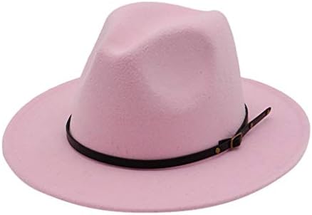 כובעי פדורה עם אבזם חגורה אופנה רחבה כובעי פדורה לנשים גברים הרגישו כובע מזדמן לנשים כובע ג'אז רטרו