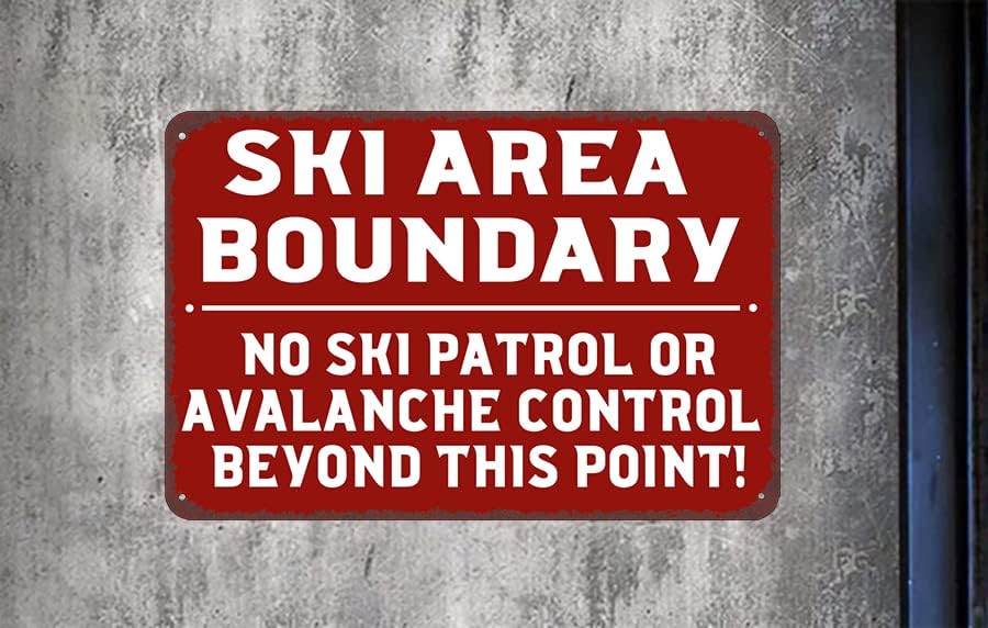 שלט אזור גבול סקי שלטי סקי וינטג