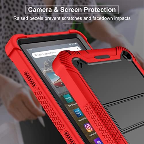 כיסוי מארז טבליות תואם ל- Kindle Fire HD 8 2022/Fire HD8 Plus 2022 שחרור 8.0 אינץ 'כיסוי מגן מחוספס