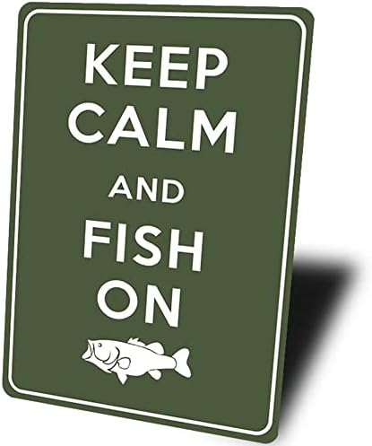 שמור על דגים רגועים על שלט, עיצוב דייג, שלט לדייג, תפאורה ביתית של דיג, תפאורה למזח, חובבי דייגים, שמור