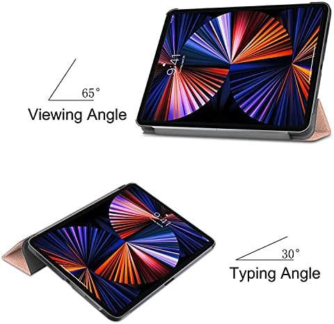 כיסוי טבליות תואם ל- iPad Pro 12.9 2021 מארז טבליות מעמד משקל קל משקל מחשב קשיח כיסוי גב עם טריפולד