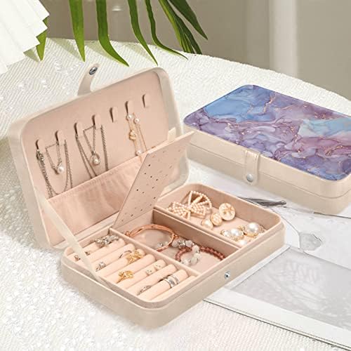 שיש תכשיטים קטנים קופסת תכשיטים עור מארגן תכשיטים לטיולי טיול מיני קופסת תכשיטים